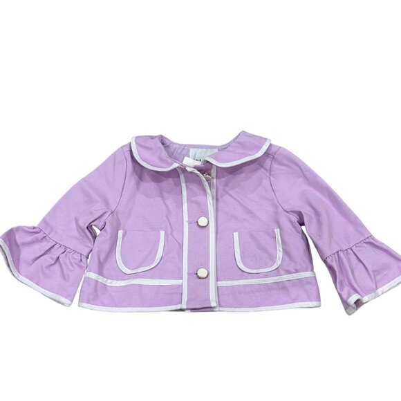 Janie And Jack Baby Girls Lilac Jacket With Pockets & Button Detail NWT 12-18 Mo - Picture 4 of 5